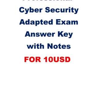 CYBERSECURITY PROFESSIONAL EXAM ADAPTED NOTE